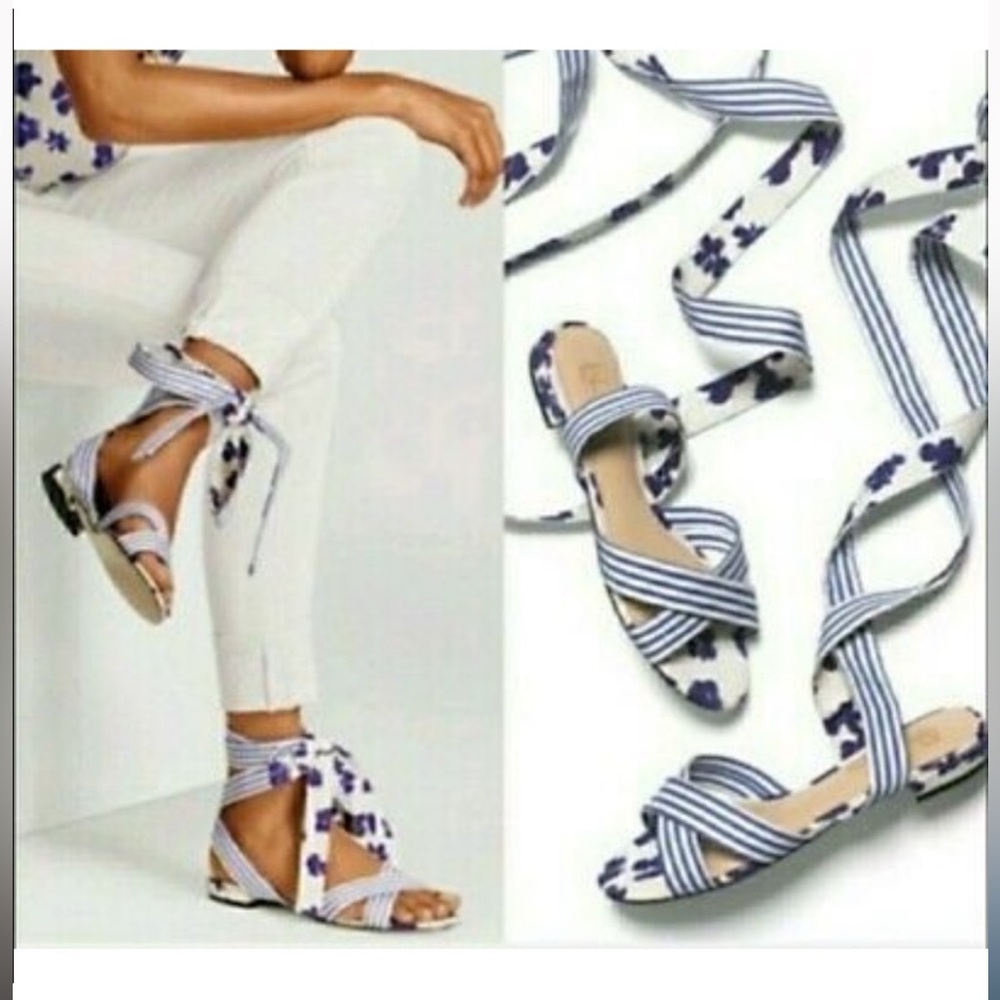 Cabi All Tied Up Blue & White Sandals size 8, New without box NWOB - Picture 2 of 6
